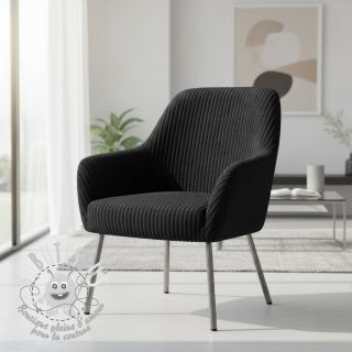 Tissu velours cotelé HANNIBAL noir