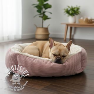 Tissu velours cotelé Cofur fleece rose