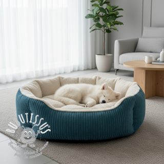 Tissu velours cotelé Cofur fleece petrol