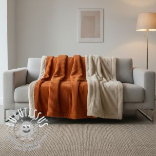 Tissu velours cotelé Cofur fleece brick