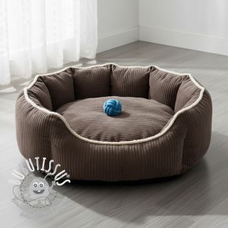 Tissu velours cotelé Cofur fleece dark brown