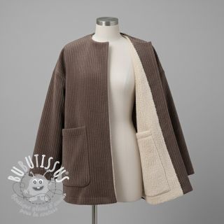 Tissu velours cotelé Cofur fleece dark brown