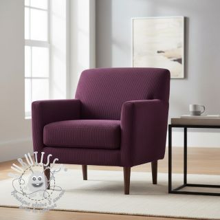 Tissu velours cotelé 6W WASHED STRETCH aubergine