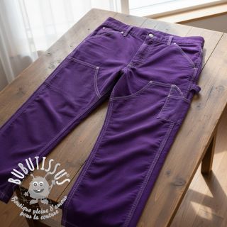 Tissu velours cotelé 6W WASHED STRETCH purple