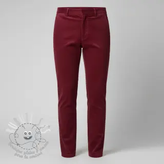 Tissu velours cotelé 6W WASHED STRETCH dark red