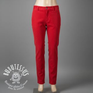 Tissu velours cotelé 6W WASHED STRETCH red