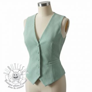 Tissu velours cotelé 6W WASHED STRETCH mint