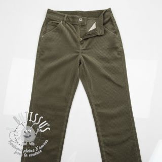 Tissu velours cotelé 6W WASHED STRETCH camo green