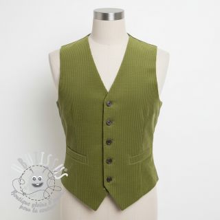 Tissu velours cotelé 6W WASHED STRETCH green