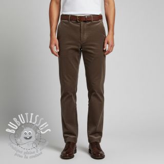 Tissu velours cotelé 6W WASHED STRETCH dark brown