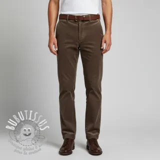 Tissu velours cotelé 6W WASHED STRETCH dark brown