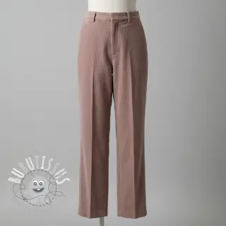 Tissu velours cotelé 6W WASHED STRETCH old pink