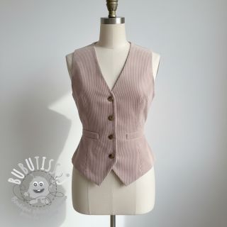 Tissu velours cotelé 6W WASHED STRETCH old pink