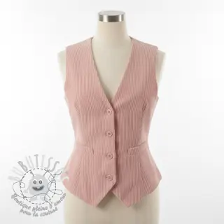 Tissu velours cotelé 6W COTTON TOUCH rose