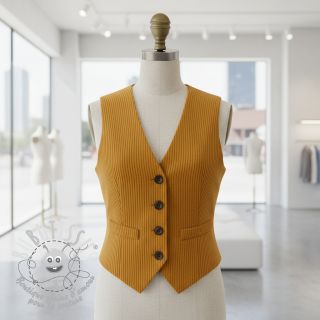 Tissu velours cotelé 6W COTTON TOUCH ochre