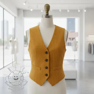 Tissu velours cotelé 6W COTTON TOUCH ochre
