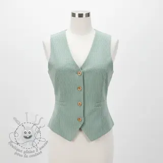 Tissu velours cotelé 6W COTTON TOUCH mint