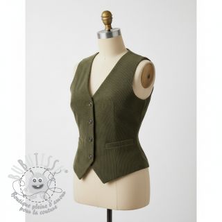 Tissu velours cotelé 6W COTTON TOUCH camo green