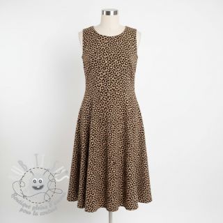 Tissu velours cotelé STRETCH Little Leopard sand