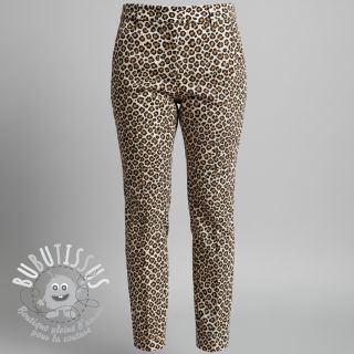 Tissu velours cotelé STRETCH Little Leopard light sand