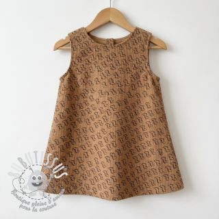 Tissu velours cotelé STRETCH Little dino sand