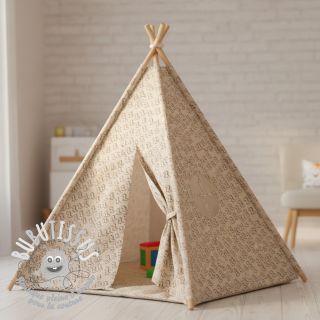 Tissu velours cotelé STRETCH Little dino light sand