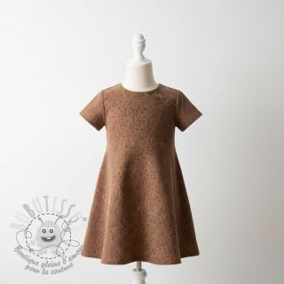 Tissu velours cotelé STRETCH Little foxes taupe