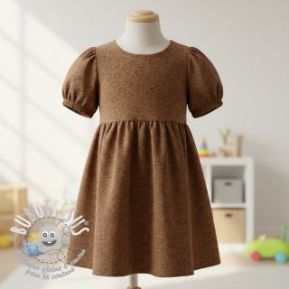 Tissu velours cotelé STRETCH Little clouds taupe