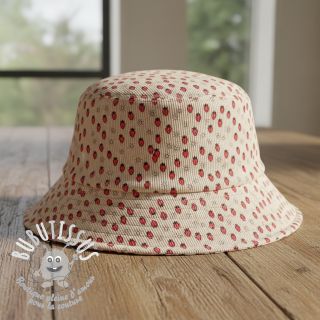 Tissu velours cotelé STRETCH Little strawberries light sand