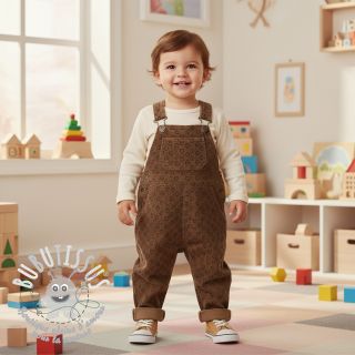 Tissu velours cotelé STRETCH Little love taupe