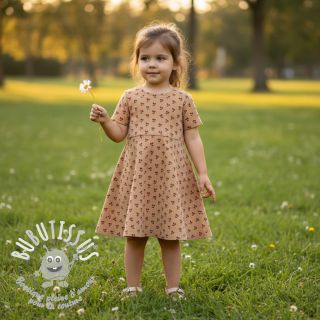 Tissu velours cotelé STRETCH Little cherry sand