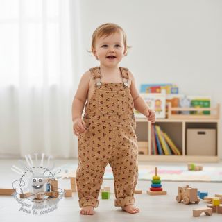 Tissu velours cotelé STRETCH Little cherry sand