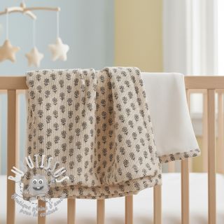 Tissu velours cotelé STRETCH Little flower light sand