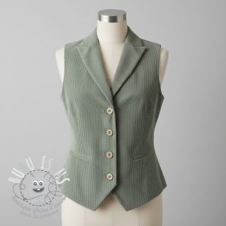 Tissu velours cotelé sage