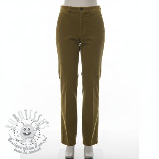 Tissu velours cotelé olive