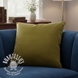 Tissu velours cotelé olive