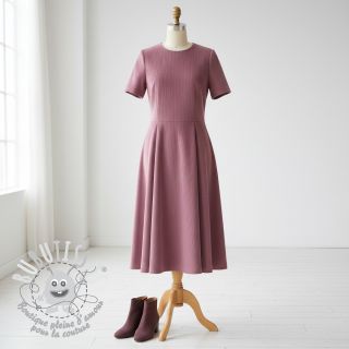 Tissu velours cotelé berry