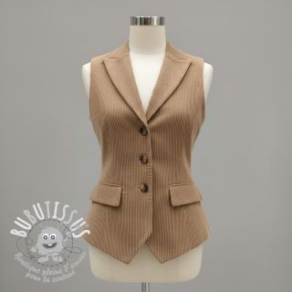 Tissu velours cotelé camel