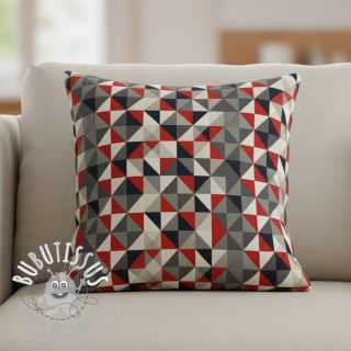 Tissu déco Linenlook Big triangle red