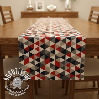 Tissu déco Linenlook Big triangle red