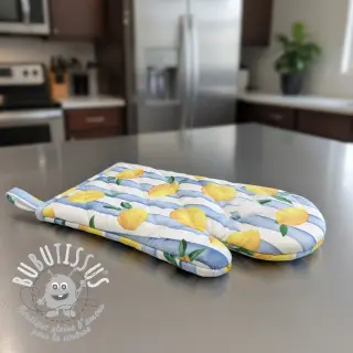 Tissu déco Lemons blue digital print