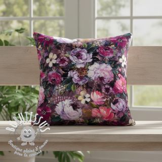 Tissu déco Oil painting flowers mauve digital print