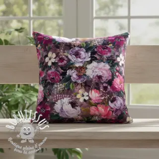 Tissu déco Oil painting flowers mauve digital print
