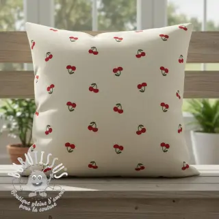 Tissu déco Linenlook Cherries natural