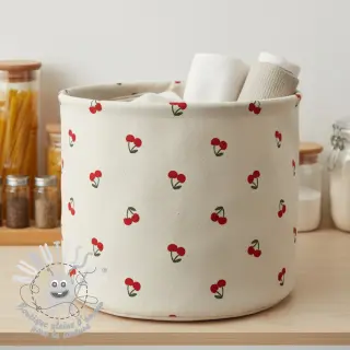 Tissu déco Linenlook Cherries natural