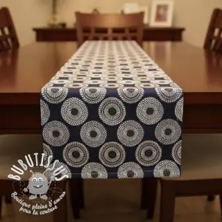 Tissu déco jacquard Jojoba marine