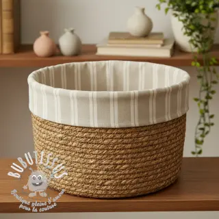 Tissu déco jacquard LINEN LOOK Etretat lin