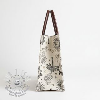 Tissu déco jacquard Pygmalion ecru noir