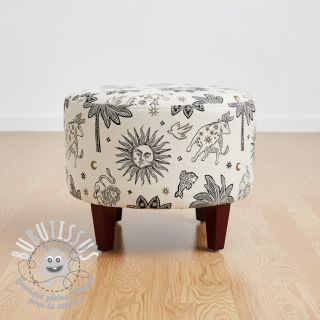 Tissu déco jacquard Pygmalion ecru noir