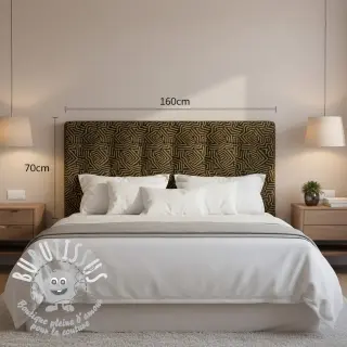 Tissu déco jacquard Mesopotamie noir jaune